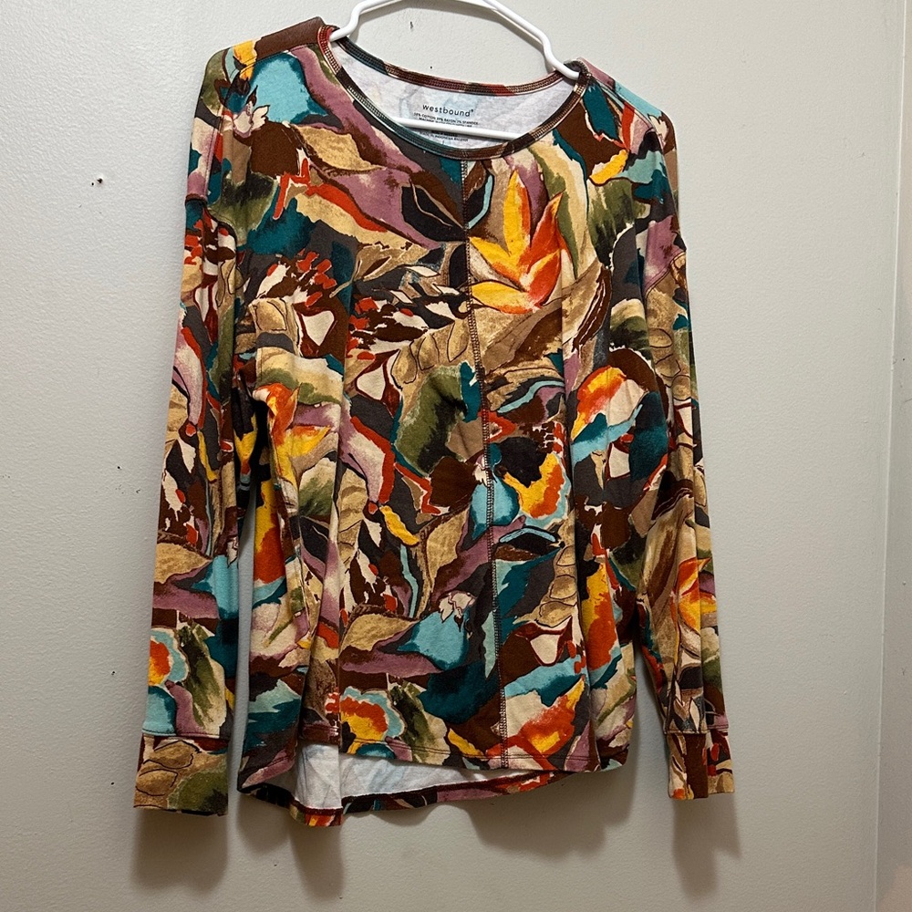 Westbound Multicolor Abstract Print Blouse